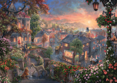 Puzzle 1000 pezzi - Lilli e il vagabondo, Disney di Thomas Kinkade